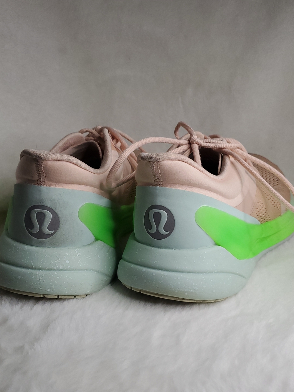lululemon athletica Pink and Mint Athletic Sneakers with Neon Green Accent